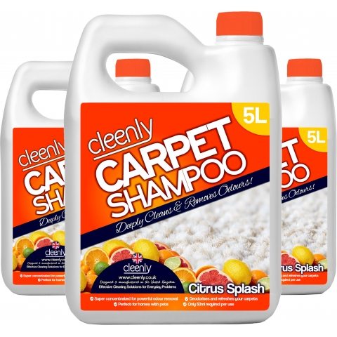 5L Cleenly Pet Carpet Shampoo Cleaner Solution Citrus Splash Fragrance